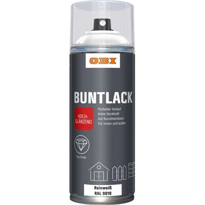 OBI Buntlack Spray RAL 9010 Reinweiß hochglänzend 400 ml OBI Buntlack Spray RAL 9010 Reinweiß hochglänzend 400 ml