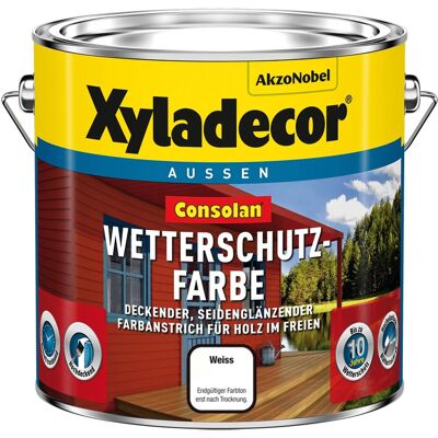 Xyladecor Consolan Wetterschutzfarbe Weiß seidenglänzend 2,5 l Xyladecor Consolan Wetterschutzfarbe Weiß seidenglänzend 2,5 l