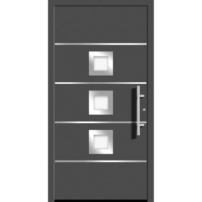 Splendoor Moderno Aluminium-Haustür Moderno M390/P 110 x 210 cm Anthrazit Metallic Anschlag Rechts Splendoor Moderno Aluminium-Haustür Moderno M390/P 110 x 210 cm Anthrazit Metallic Anschlag Rechts