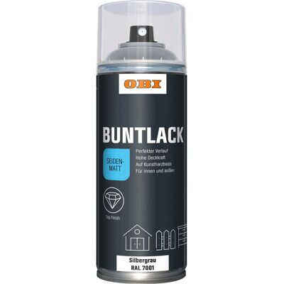 OBI Buntlack Spray RAL 7001 Silbergrau seidenmatt 400 ml OBI Buntlack Spray RAL 7001 Silbergrau seidenmatt 400 ml