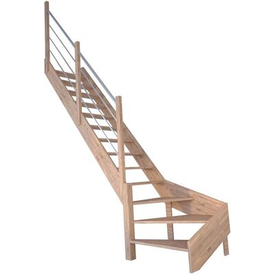 StarWood Treppen StarWood Treppe Rhodos Eiche Gewendelt L Holz-Edelstahl-Geländer FSC® StarWood Treppen StarWood Treppe Rhodos Eiche Gewendelt L Holz-Edelstahl-Geländer FSC®