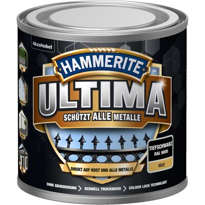 Hammerite Ultima Premium Metall-Schutzlack matt Tiefschwarz 250 ml Hammerite Ultima Premium Metall-Schutzlack matt Tiefschwarz 250 ml
