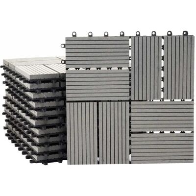 MCW WPC Bodenfliese Sarthe Holzoptik Balkon/Terrasse 11x Je 30x30cm - 1qm Grau Vierecke MCW WPC Bodenfliese Sarthe Holzoptik Balkon/Terrasse 11x Je 30x30cm - 1qm Grau Vierecke