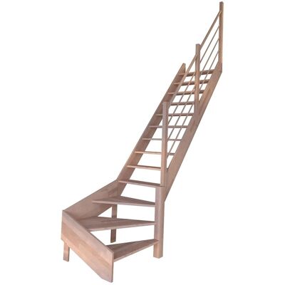 STARWOOD Rhodos Massive Holztreppe - 13 Stufen, Beige - Treppe STARWOOD Rhodos Massive Holztreppe - 13 Stufen, Beige - Treppe