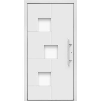 Splendoor Moderno Aluminium-Haustür Moderno M530/P 110 cm x 210 cm Weiß Anschlag Rechts Splendoor Moderno Aluminium-Haustür Moderno M530/P 110 cm x 210 cm Weiß Anschlag Rechts