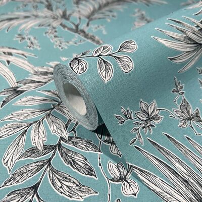 MARBURG - Tranquil Tropics - Blau-Schwarz - Tapete MARBURG - Tranquil Tropics - Blau-Schwarz - Tapete