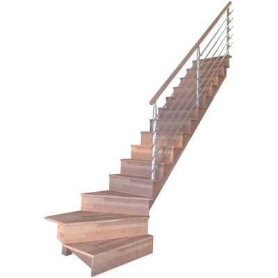 StarWood Treppen Treppe Lindos Pro Buche Gew. R 80 cm Setzstufen Design-Geländer-Edelstahl FSC® StarWood Treppen Treppe Lindos Pro Buche Gew. R 80 cm Setzstufen Design-Geländer-Edelstahl FSC®
