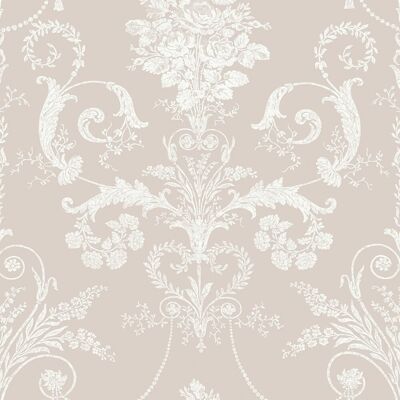 Laura Ashley Josette Weiß Damast Tapete - Tapete Laura Ashley Josette Weiß Damast Tapete - Tapete