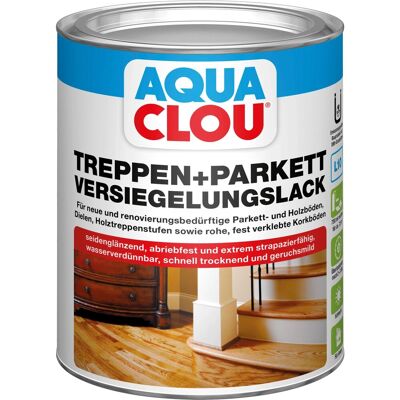 Aqua Clou Treppen+Parkett Versiegelungslack seidenglänzendl 750 ml Aqua Clou Treppen+Parkett Versiegelungslack seidenglänzendl 750 ml