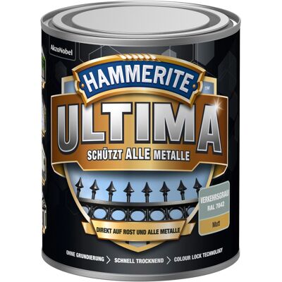 Hammerite Ultima Premium Metall-Schutzlack matt Verkehrsgrau 750 ml Hammerite Ultima Premium Metall-Schutzlack matt Verkehrsgrau 750 ml