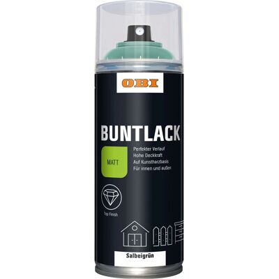 OBI Buntlack Spray LH Salbeigrün matt 400 ml OBI Buntlack Spray LH Salbeigrün matt 400 ml
