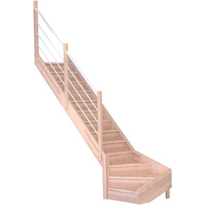 StarWood Treppen Treppe Mykonos Pro Buche Gew. L 80cm Setzstufe Holz-Edelstahl-Geländer Weiß FSC® StarWood Treppen Treppe Mykonos Pro Buche Gew. L 80cm Setzstufe Holz-Edelstahl-Geländer Weiß FSC®