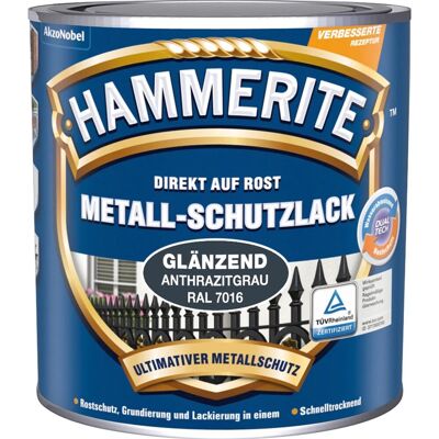 Hammerite Metall-Schutzlack Anthrazitgrau Glänzend 250 ml Hammerite Metall-Schutzlack Anthrazitgrau Glänzend 250 ml