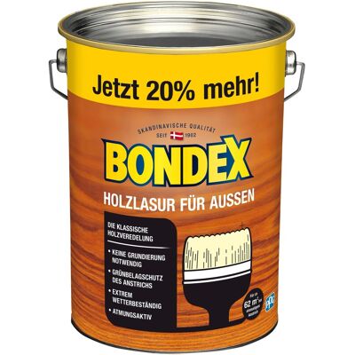 Bondex Holzlasur für Außen Nussbaum seidenglänzend 4,8 l Bondex Holzlasur für Außen Nussbaum seidenglänzend 4,8 l