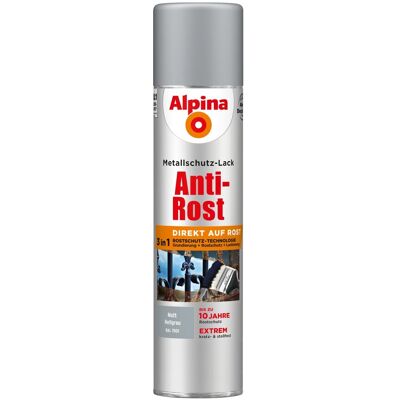 Alpina Metallschutz-Lack Anti-Rost Spray Hellgrau matt 400 ml Alpina Metallschutz-Lack Anti-Rost Spray Hellgrau matt 400 ml