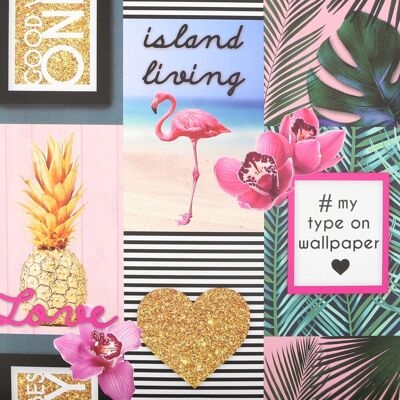 Fresco Tropical Island Living Multicoloured Tropical Wallpaper - Tapete Fresco Tropical Island Living Multicoloured Tropical Wallpaper - Tapete