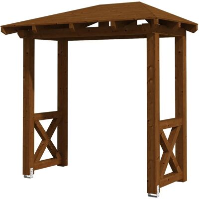 Skan Holz Haustür-Vordach Wismar 4 Nussbaum lasiert 258 cm x 126 cm Skan Holz Haustür-Vordach Wismar 4 Nussbaum lasiert 258 cm x 126 cm