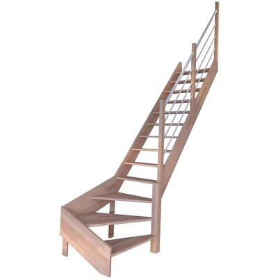 StarWood Treppen StarWood Treppe Rhodos Buche Gew. R Holz-Edelstahl-Geländer Weiß FSC® StarWood Treppen StarWood Treppe Rhodos Buche Gew. R Holz-Edelstahl-Geländer Weiß FSC®