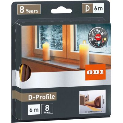OBI Türdichtung / Fensterdichtung aus Gummi D-Profile Braun OBI Türdichtung / Fensterdichtung aus Gummi D-Profile Braun