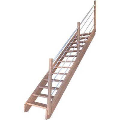 StarWood Treppen Treppe Mykonos Buche Gerade Holz-Edelstahl-Geländer Weiß Rechts FSC® StarWood Treppen Treppe Mykonos Buche Gerade Holz-Edelstahl-Geländer Weiß Rechts FSC®