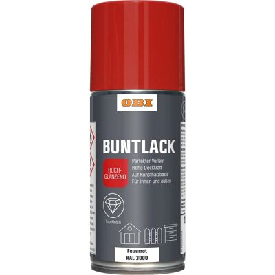 OBI Buntlack Spray RAL 3000 Feuerrot hochglänzend 150 ml OBI Buntlack Spray RAL 3000 Feuerrot hochglänzend 150 ml