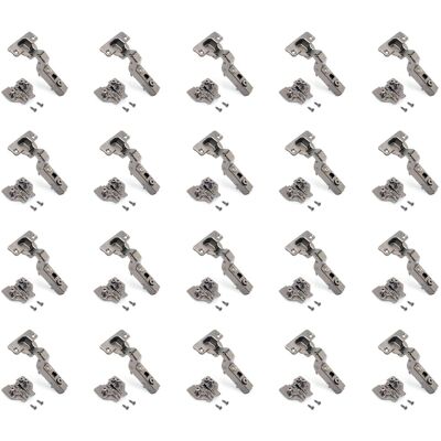 Emuca Kit von 20 Topfscharniere X91 Innenanschlag mit Schließautomatik und Euro Extras Höhe 0 Stahl Titan Ausführung Emuca Kit von 20 Topfscharniere X91 Innenanschlag mit Schließautomatik und Euro Extras Höhe 0 Stahl Titan Ausführung