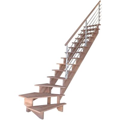 StarWood Treppen Treppe Lindos Pro Buche Gew. R 80 cm Design-Geländer-Edelstahl FSC® StarWood Treppen Treppe Lindos Pro Buche Gew. R 80 cm Design-Geländer-Edelstahl FSC®
