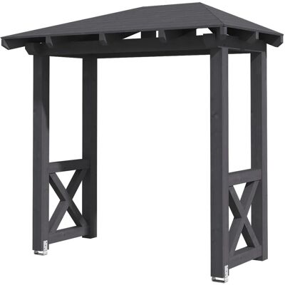 SKANHOLZ Wismar 4 Vordach - Walmdach, grau, 258x126 cm SKANHOLZ Wismar 4 Vordach - Walmdach, grau, 258x126 cm
