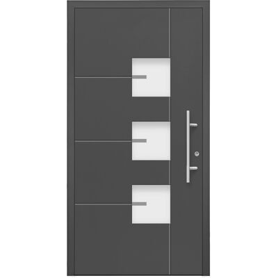 Splendoor Moderno Aluminium-Haustür Moderno M330/B 110 x 210 cm Anthrazit Metallic Anschlag Rechts Splendoor Moderno Aluminium-Haustür Moderno M330/B 110 x 210 cm Anthrazit Metallic Anschlag Rechts