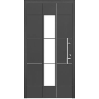 Splendoor Moderno Aluminium-Haustür Moderno M350/B 110 x 210 cm Anthrazit Metallic Anschlag Rechts Splendoor Moderno Aluminium-Haustür Moderno M350/B 110 x 210 cm Anthrazit Metallic Anschlag Rechts