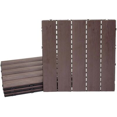 MCW WPC Bodenfliese E20 Holzoptik Balkon/Terrasse 3D-Struktur Linear 4x Je 50x50cm - 1qm Geprägt Dun MCW WPC Bodenfliese E20 Holzoptik Balkon/Terrasse 3D-Struktur Linear 4x Je 50x50cm - 1qm Geprägt Dun