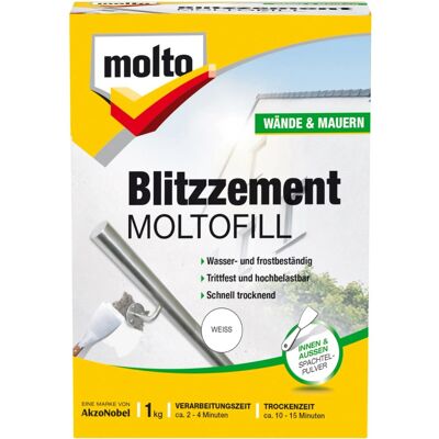Molto Blitzzement Moltofill Außen- und Innen-Spachtelpulver Weiß 1 kg Molto Blitzzement Moltofill Außen- und Innen-Spachtelpulver Weiß 1 kg