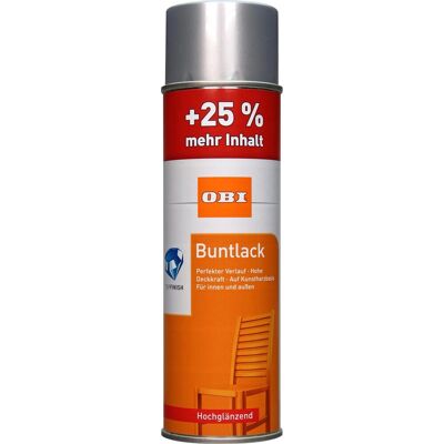 OBI Buntlack Spray RAL 9006 Weißalu hochglänzend 500 ml OBI Buntlack Spray RAL 9006 Weißalu hochglänzend 500 ml