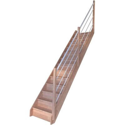 StarWood Treppen StarWood Treppe Rhodos Buche Ger. Setzstufen Holz-Edelstahl-Geländer Weiß R FSC® StarWood Treppen StarWood Treppe Rhodos Buche Ger. Setzstufen Holz-Edelstahl-Geländer Weiß R FSC®
