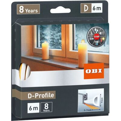 OBI Türdichtung / Fensterdichtung aus Gummi D-Profile Weiß OBI Türdichtung / Fensterdichtung aus Gummi D-Profile Weiß