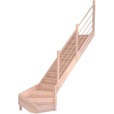 StarWood Treppen Treppe Mykonos Pro Buche Gewendelt R 90 cm Setzstufen Holz-Design-Geländer FSC® StarWood Treppen Treppe Mykonos Pro Buche Gewendelt R 90 cm Setzstufen Holz-Design-Geländer FSC®