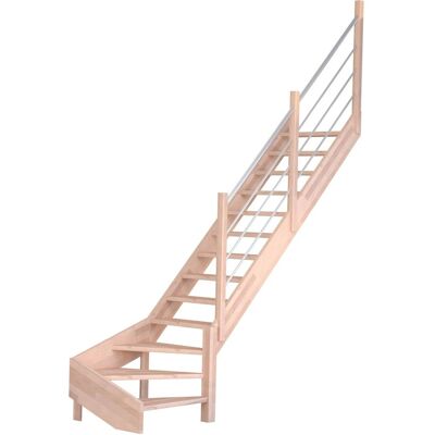 StarWood Treppen Treppe Mykonos Pro Buche Gew. R 90 cm Holz-Edelstahl-Geländer FSC® StarWood Treppen Treppe Mykonos Pro Buche Gew. R 90 cm Holz-Edelstahl-Geländer FSC®