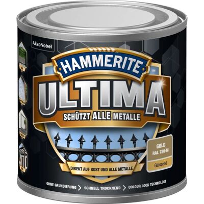Hammerite Ultima Premium Metall-Schutzlack glänzend Gold 250 ml Hammerite Ultima Premium Metall-Schutzlack glänzend Gold 250 ml