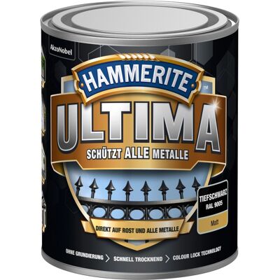 Hammerite Ultima Premium Metall-Schutzlack matt Tiefschwarz 750 ml Hammerite Ultima Premium Metall-Schutzlack matt Tiefschwarz 750 ml