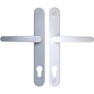 Roro Drücker-Garnitur 92 mm Weiß-Silber Roro Drücker-Garnitur 92 mm Weiß-Silber