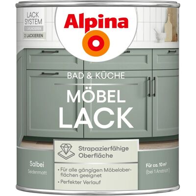 Alpina Möbel-Lack Bad & Küche Salbei Seidenmatt 750 ml Alpina Möbel-Lack Bad & Küche Salbei Seidenmatt 750 ml