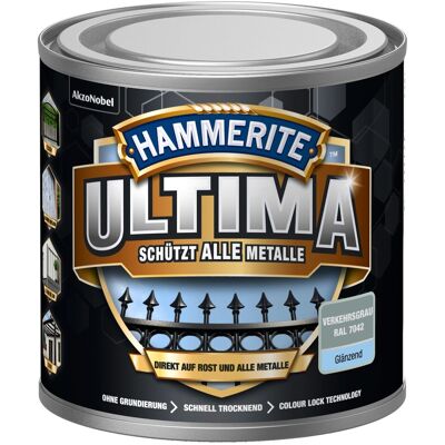 Hammerite Ultima Premium Metall-Schutzlack glänzend Verkehrsgrau 250 ml Hammerite Ultima Premium Metall-Schutzlack glänzend Verkehrsgrau 250 ml