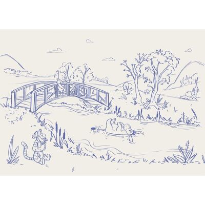 KOMAR Disney Winnie the Pooh Blue Ink Tapete - Tapeten KOMAR Disney Winnie the Pooh Blue Ink Tapete - Tapeten