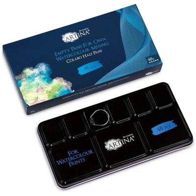 Artina Colaro Leerkasten für Aquarellfarbe mit 48 Näpfen Artina Colaro Leerkasten für Aquarellfarbe mit 48 Näpfen