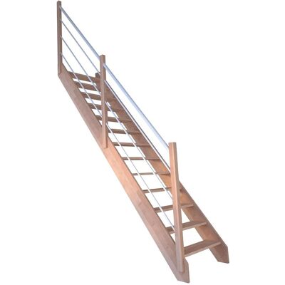 StarWood Treppen StarWood Treppe Rhodos Buche Ger. Holz-Edelstahl-Geländer Weiß L FSC® StarWood Treppen StarWood Treppe Rhodos Buche Ger. Holz-Edelstahl-Geländer Weiß L FSC®