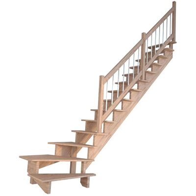 StarWood Treppen Treppe Lindos Pro Eiche Gew. R 80 cm Holz-Edelstahl-Geländer FSC® StarWood Treppen Treppe Lindos Pro Eiche Gew. R 80 cm Holz-Edelstahl-Geländer FSC®