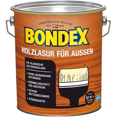 Bondex Holzlasur für Außen - 4,8L Teak, wetterfest Bondex Holzlasur für Außen - 4,8L Teak, wetterfest