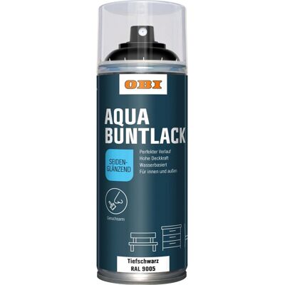 OBI Buntlack Spray RAL 9005 Tiefschwarz seidenglänzend wv 400 ml OBI Buntlack Spray RAL 9005 Tiefschwarz seidenglänzend wv 400 ml