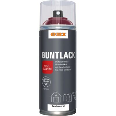 OBI Buntlack Spray Bordeauxrot hochglänzend 400 ml OBI Buntlack Spray Bordeauxrot hochglänzend 400 ml