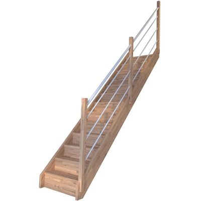 StarWood Treppen Treppe Mykonos Pro Eiche Ger. 90cm Setzstufe Holz-Edelstahl-Geländer Weiß R FSC® StarWood Treppen Treppe Mykonos Pro Eiche Ger. 90cm Setzstufe Holz-Edelstahl-Geländer Weiß R FSC®